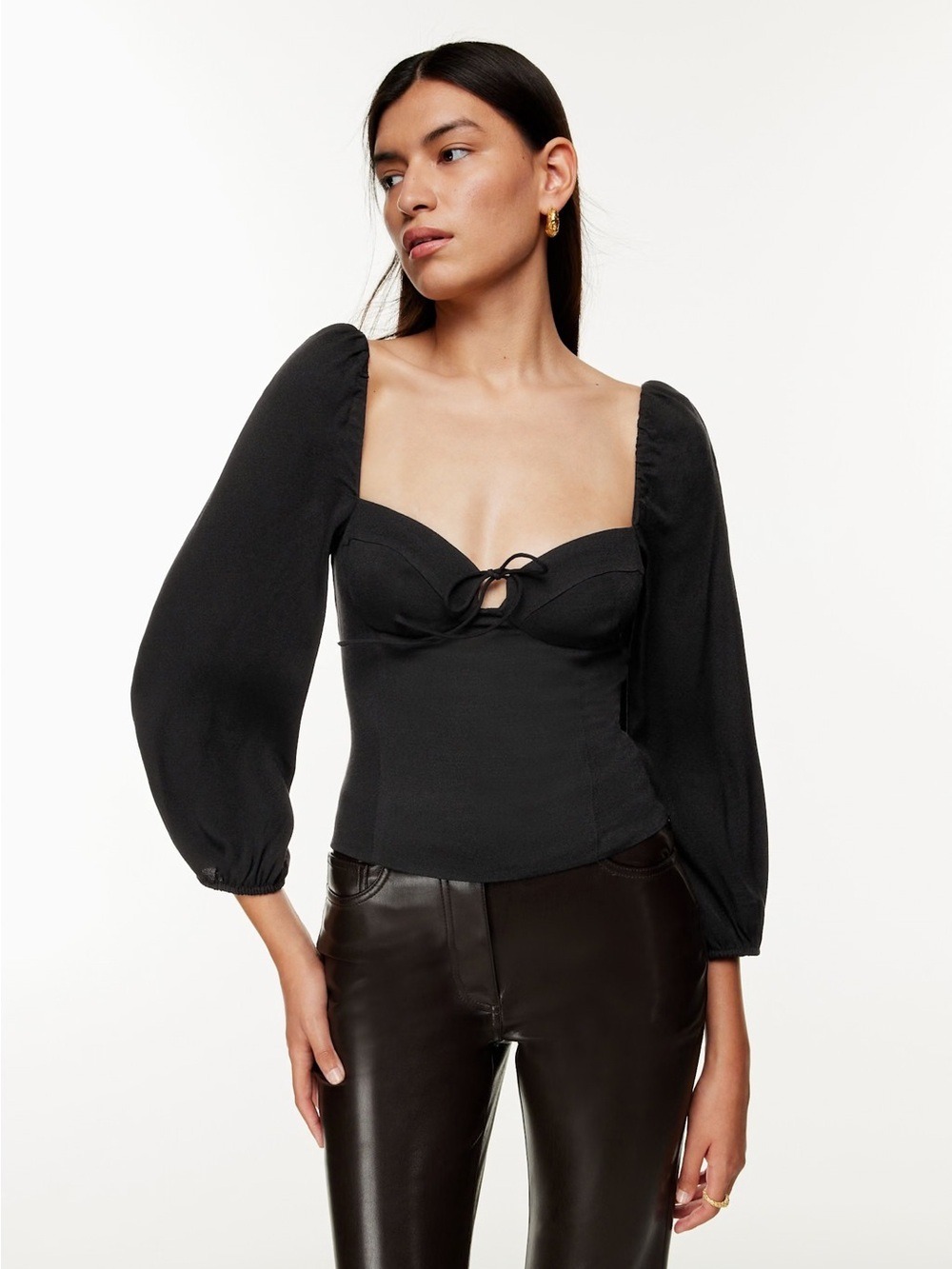 Wilfred Novella Blouse Black Size XS Aritzia